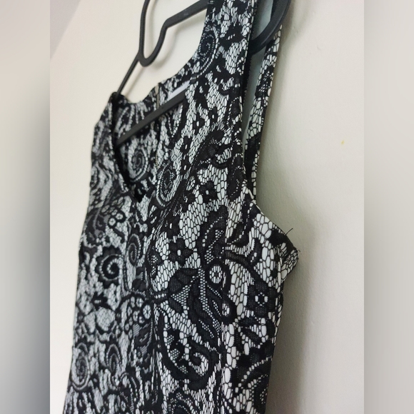 Red Herring Size 10 Lace Damask Pencil Dress - Picture 2 of 10